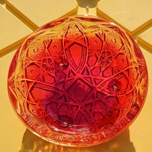 Vintage Red Cut Glass, Dish, Bowl, Vintage, Highly collectible.